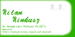 milan minkusz business card